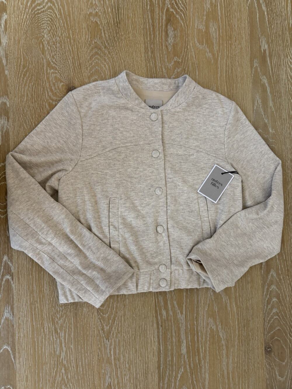 Anthropologie NEW Autres Filles Heather Herringbone Cropped Jacket Size M